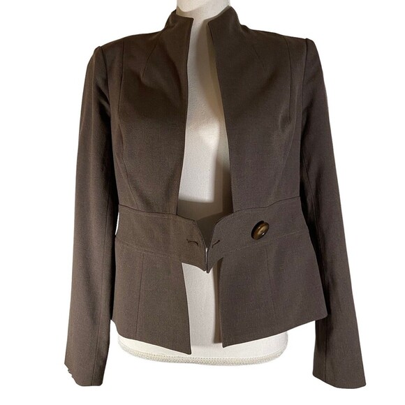 Donna Degnan Jacket Blazer‎ Brown Career Business Button Closure Workwear Size 6 - Picture 8 of 12